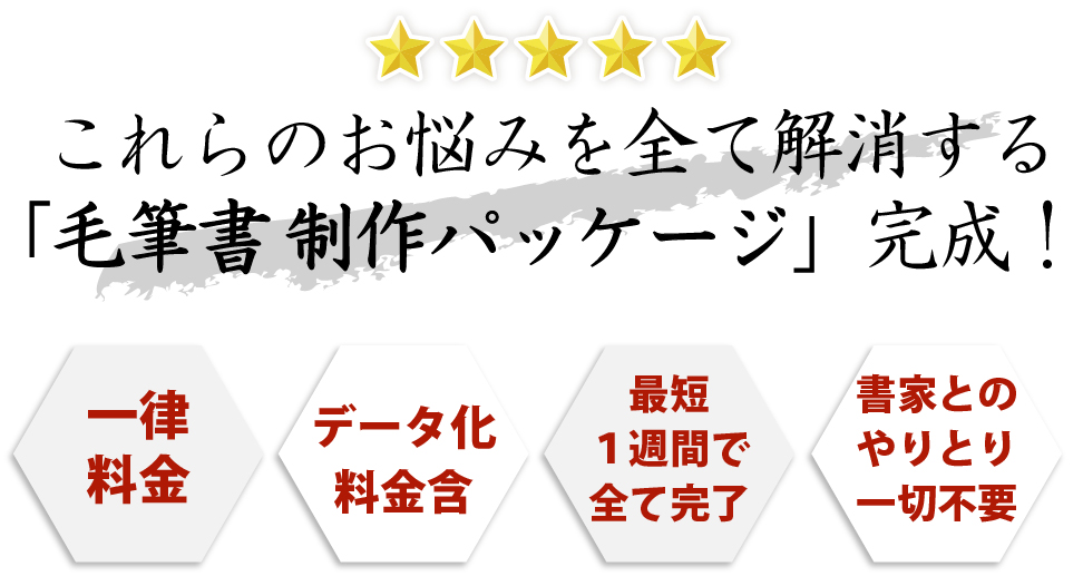 これらのお悩みを全て解消する「毛筆書 制作パッケージ」完成！